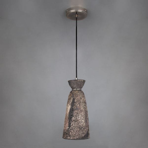 Black Clay Parva Ceramic Bathroom Pendant Light 14cm - Image 3